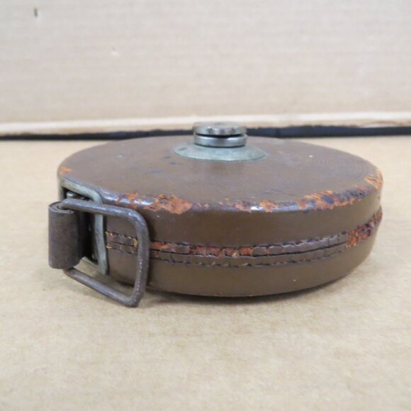 Lufkin Rule Co. Vintage 50’ Tape Measure – Leather Bound – Metallic Tape Works - Picture 10 of 11